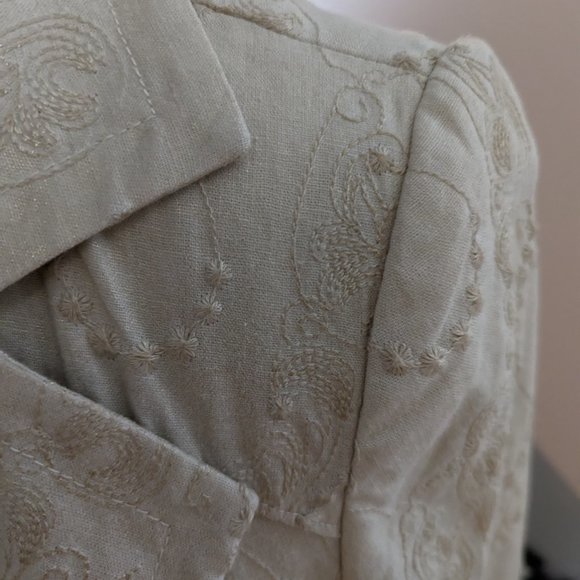 Tan and Gold Knee Length Duster Coat - Picture 2 of 4